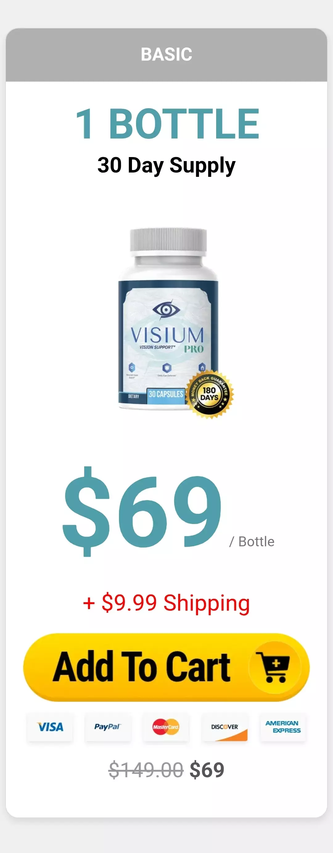 Visium Pro™ 1 bottle pricing